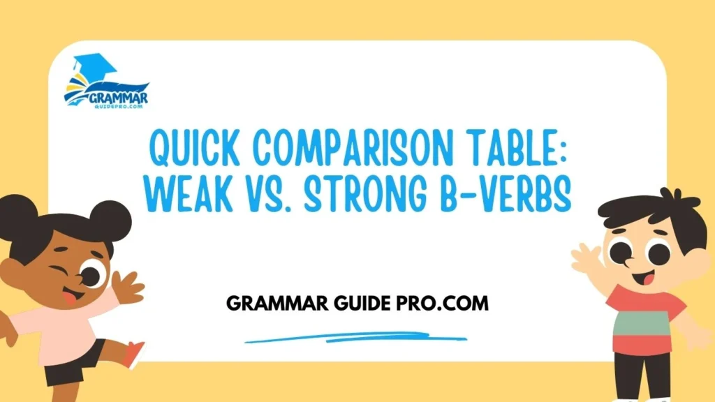 Quick Comparison Table: Weak vs. Strong B-Verbs