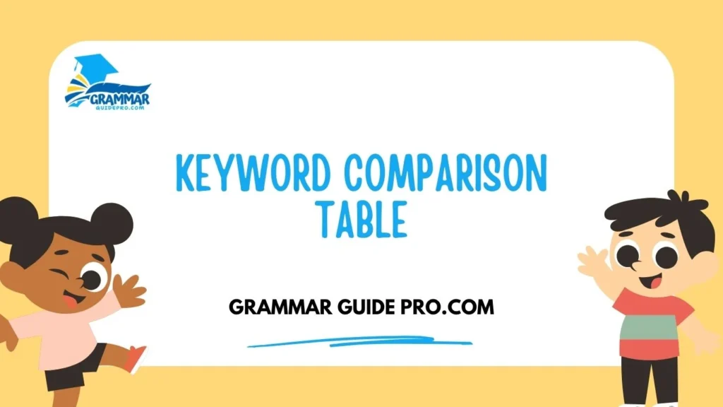 Keyword Comparison Table